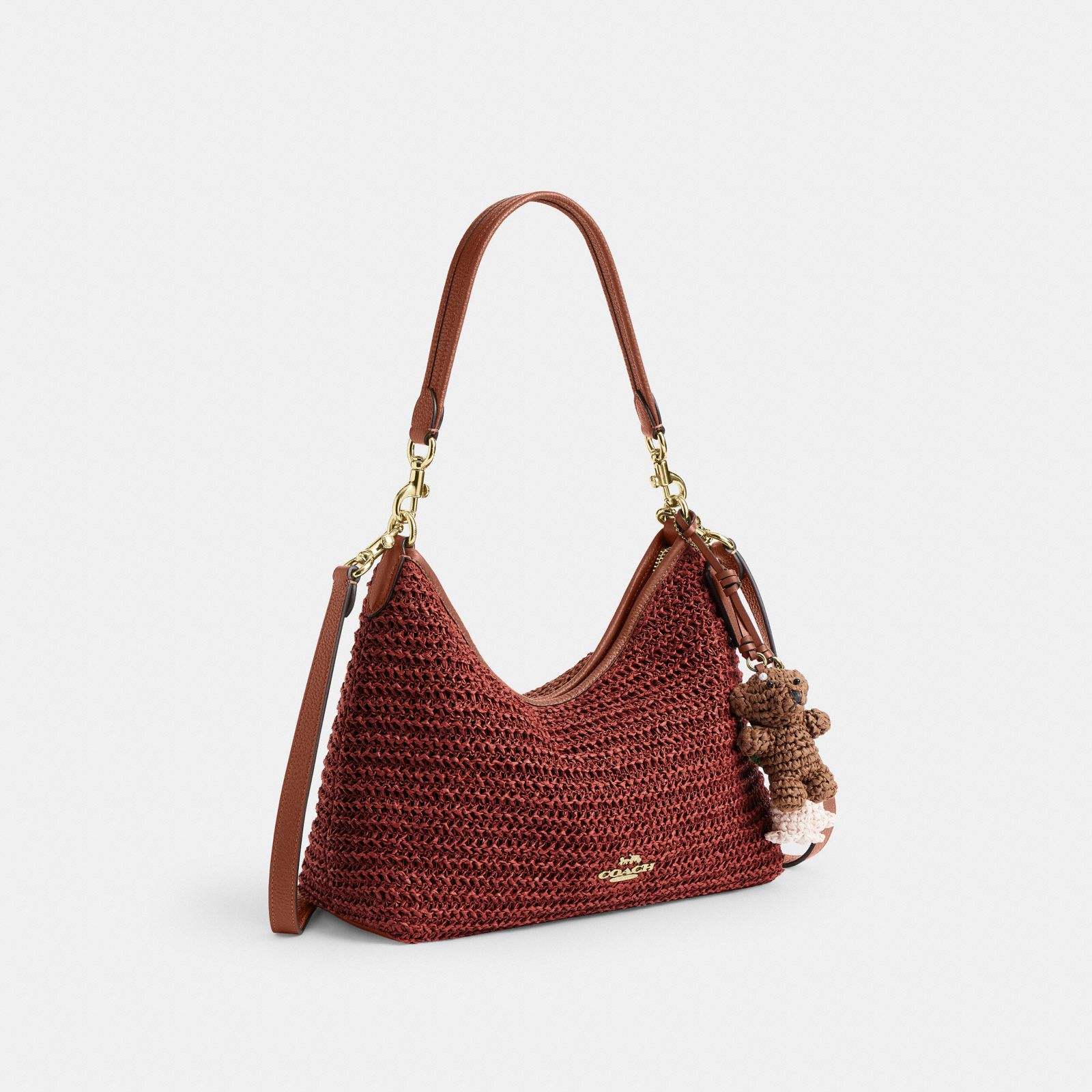 Laurel Shoulder Bag With Charms - Gold/Russet - view 6