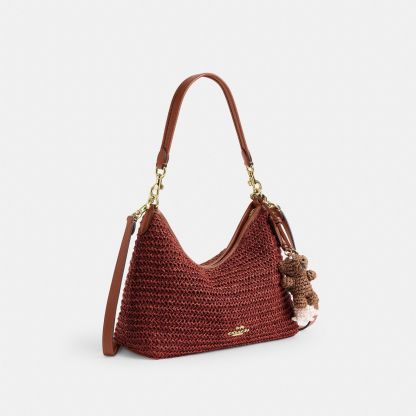 Laurel Shoulder Bag With Charms - Gold/Russet - view 6