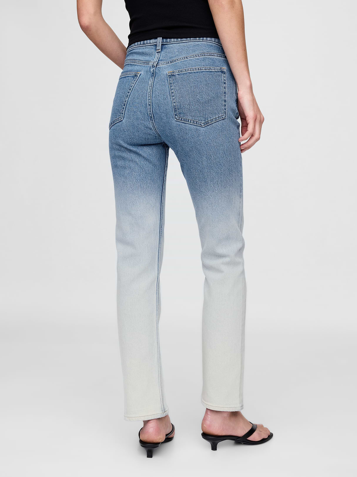 High Rise '90s Slim Straight Jeans - Blue ombré