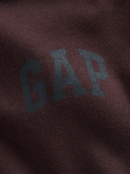 VintageSoft Crop Logo Hoodie - Brown