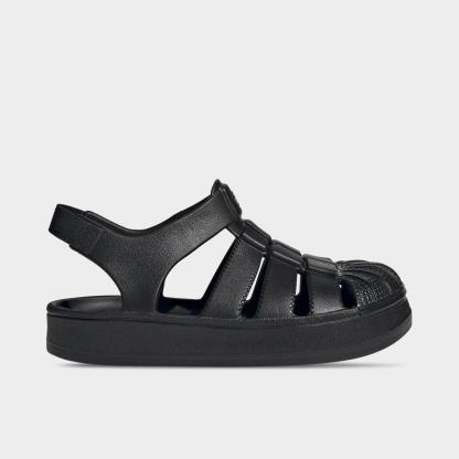 Little Kids' adidas Originals Superstar Sandals - Black/Black/Black - view 1