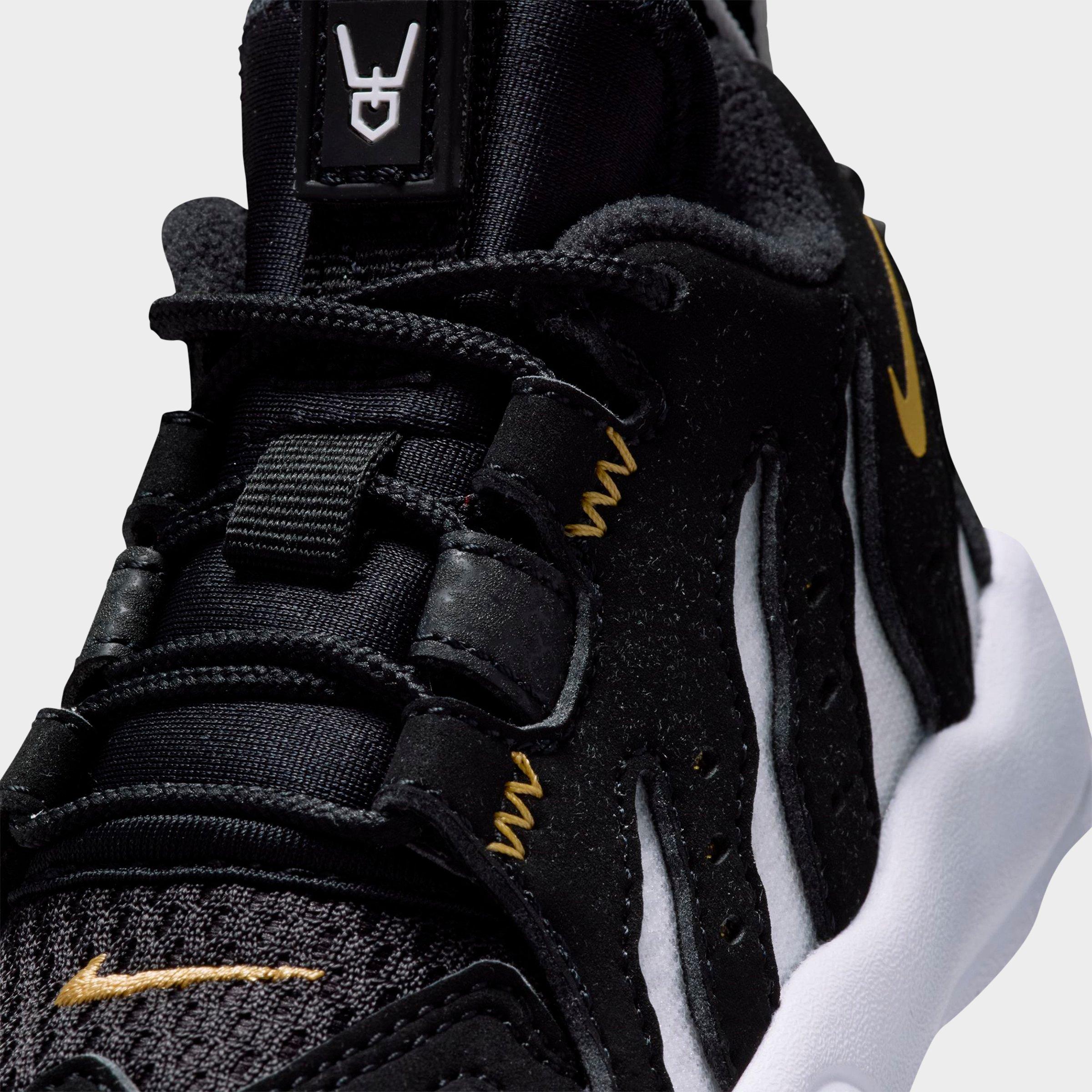 Kids' Toddler Nithtke Air DT Max ‘96 Low Casual Shoes - Black/Metallic Gold/White - Detail shot
