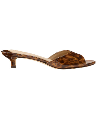 Lauren Ralph Lauren Women's Francesca Round Toe Sandals - Brown Tortoiseshell Patent Leather
