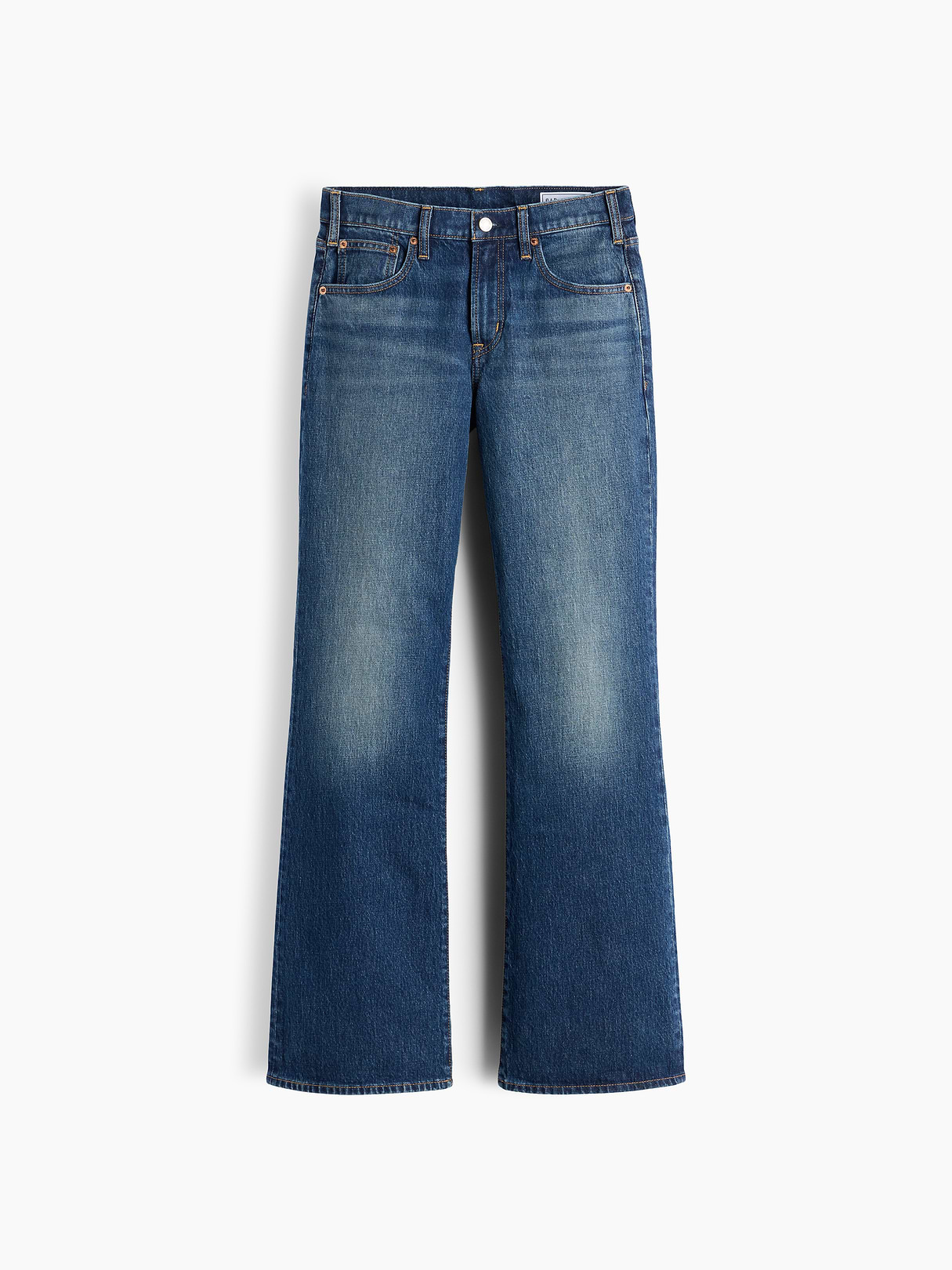 Mid Rise Relaxed Flare Jeans - Dark wash