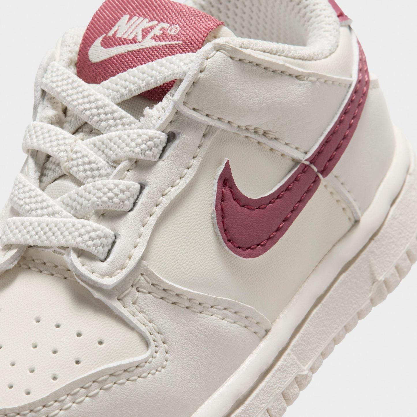 Kids' Toddler Nithtke Dunk Low Casual Shoes - Soft Pearl/Pink Smoke - Detail shot