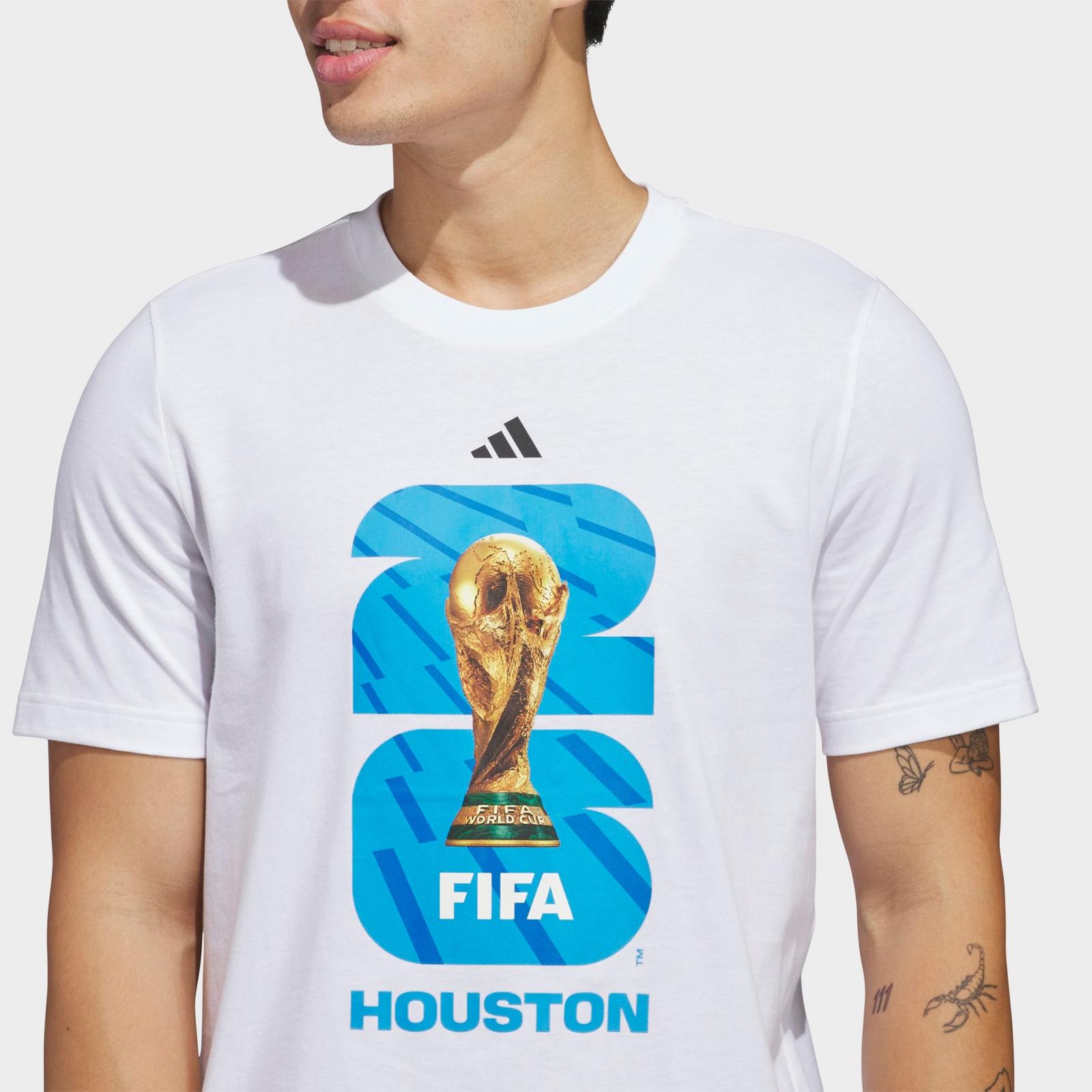 Men's adidas Soccer FIFA World Cup 26™ Host City Houston Graphic T-Shirt - White - view 4