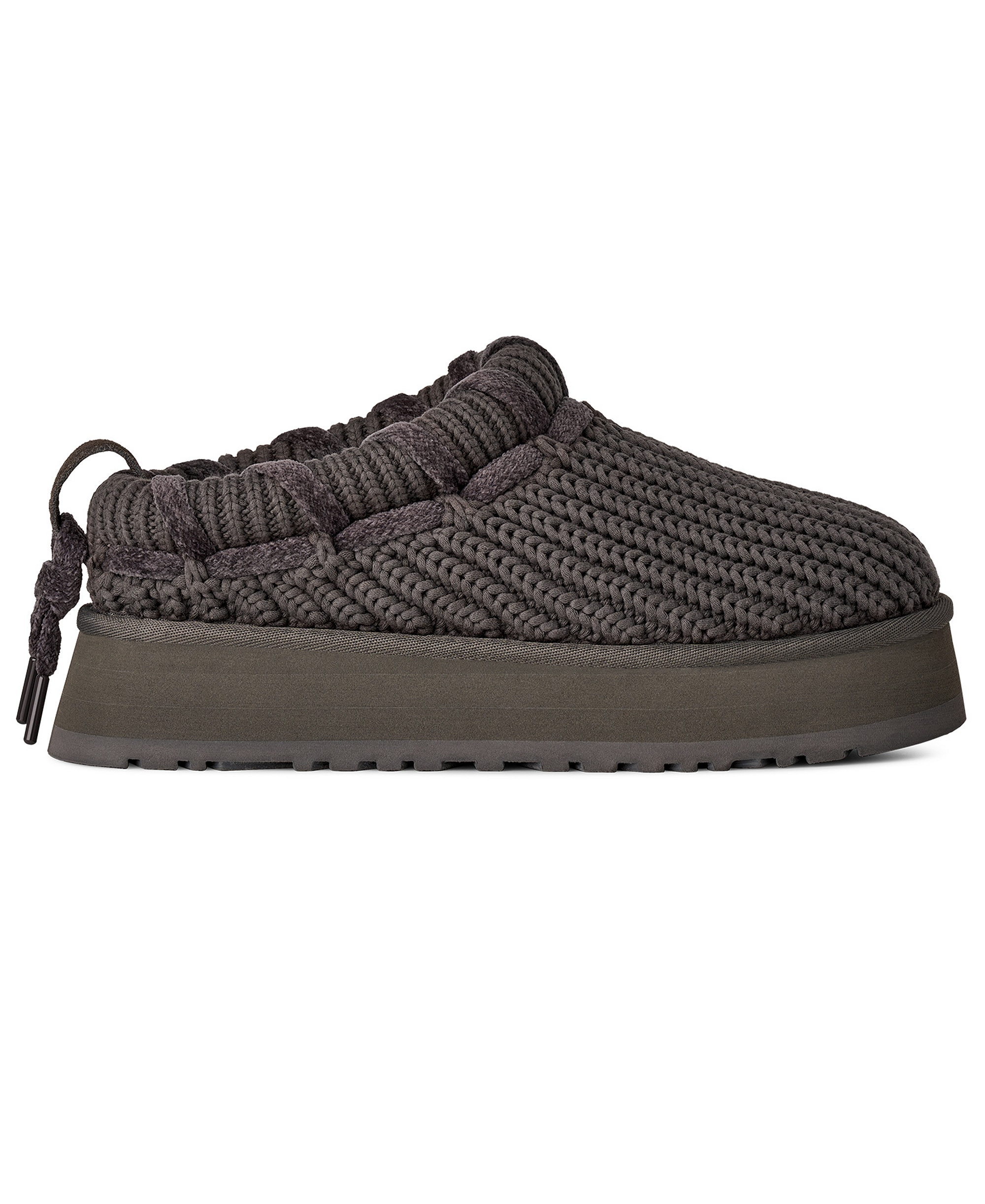UGG® Women's Tazz Whipstitch Knit Slip-On Slippers - Charcoal