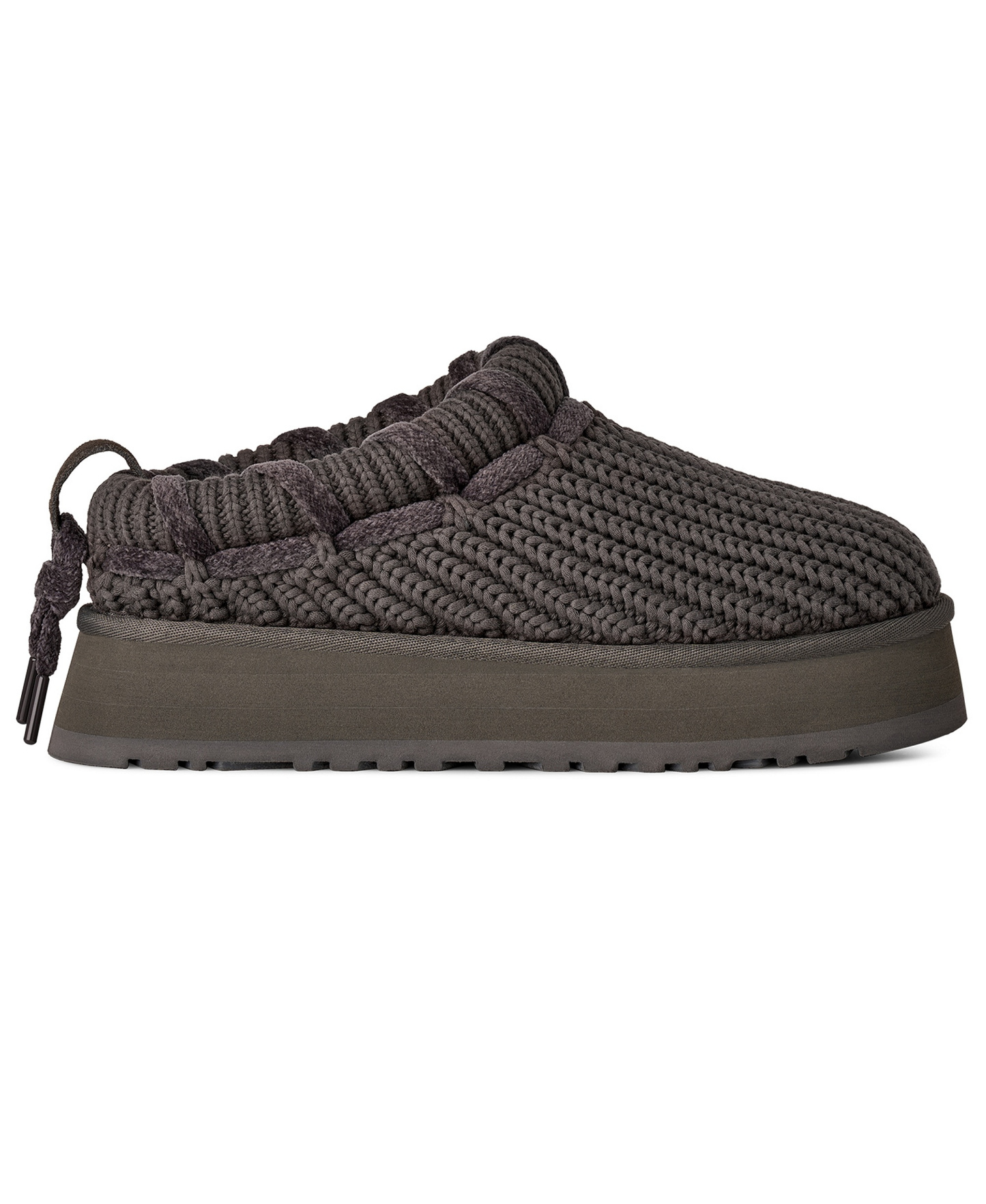 UGG® Women's Tazz Whipstitch Knit Slip-On Slippers - Charcoal