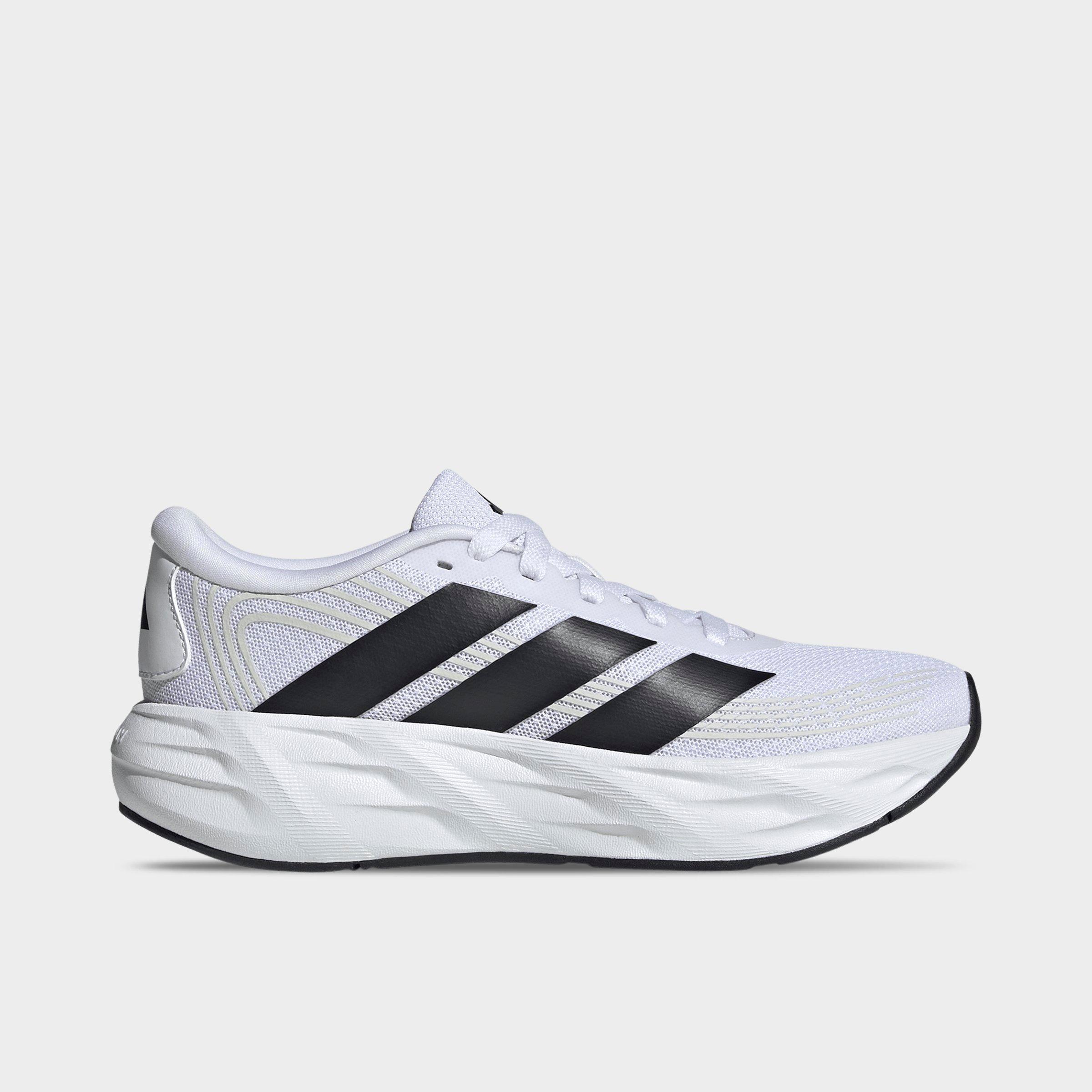 Big Kids' adidas Galaxy 8 Running Shoes - Cloud White/Core Black/Dash Grey - Left shoe facing left. Outside of the shoe.