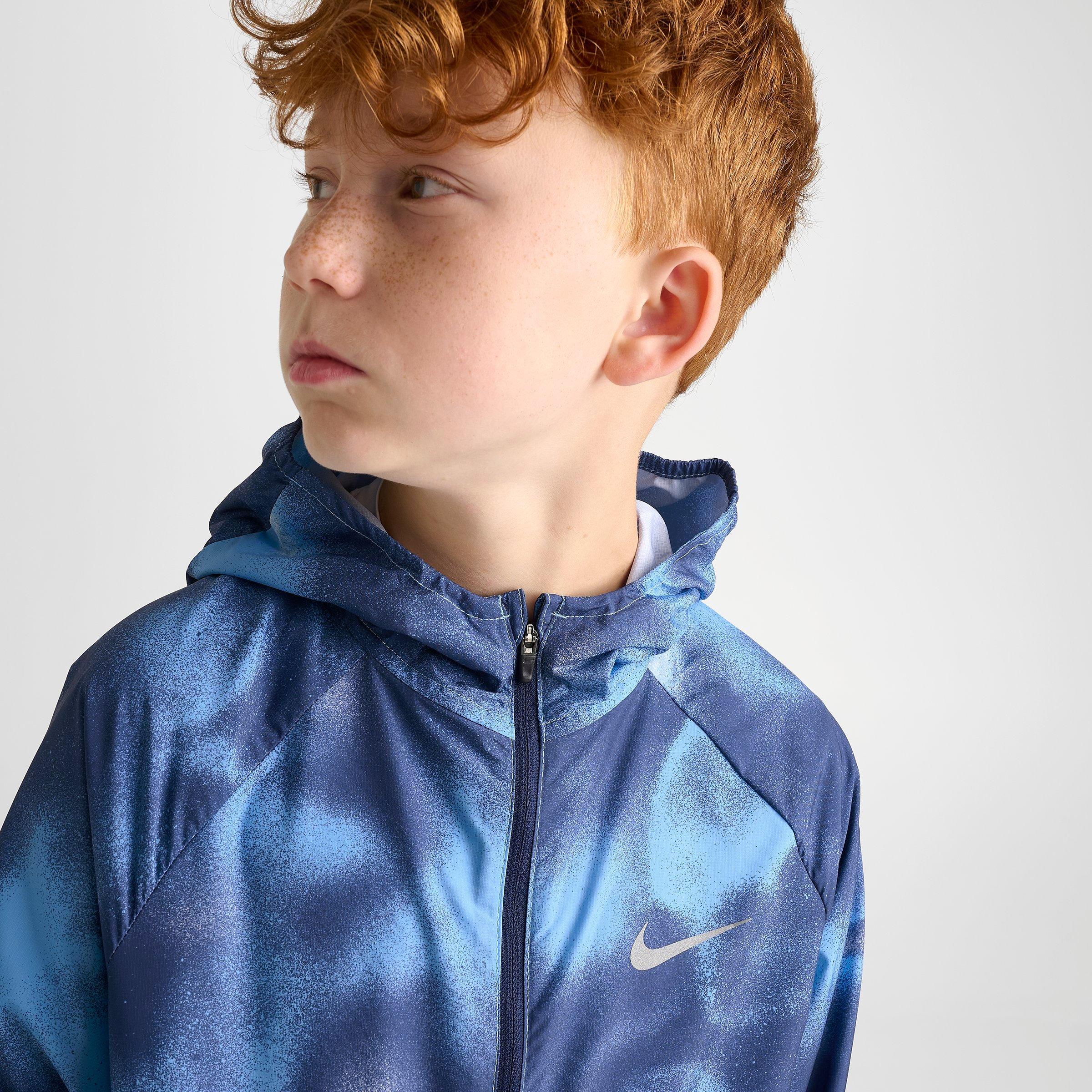 Big Kids' Nithtke Miler Full-Zip Training Jacket - Football Blue/Reflective Silver