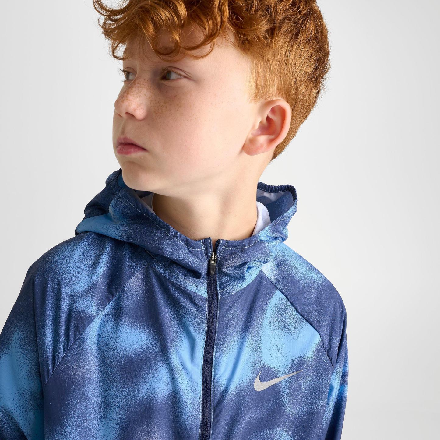 Big Kids' Nithtke Miler Full-Zip Training Jacket - Football Blue/Reflective Silver
