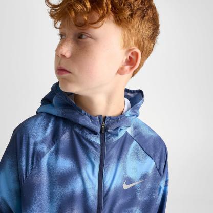 Big Kids' Nithtke Miler Full-Zip Training Jacket - Football Blue/Reflective Silver