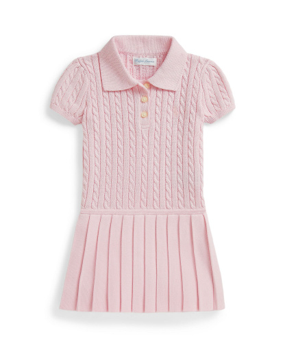 Polo Ralph Lauren Baby Girls' Mini-Cable Polo Sweater Dress - Hint Of Pink