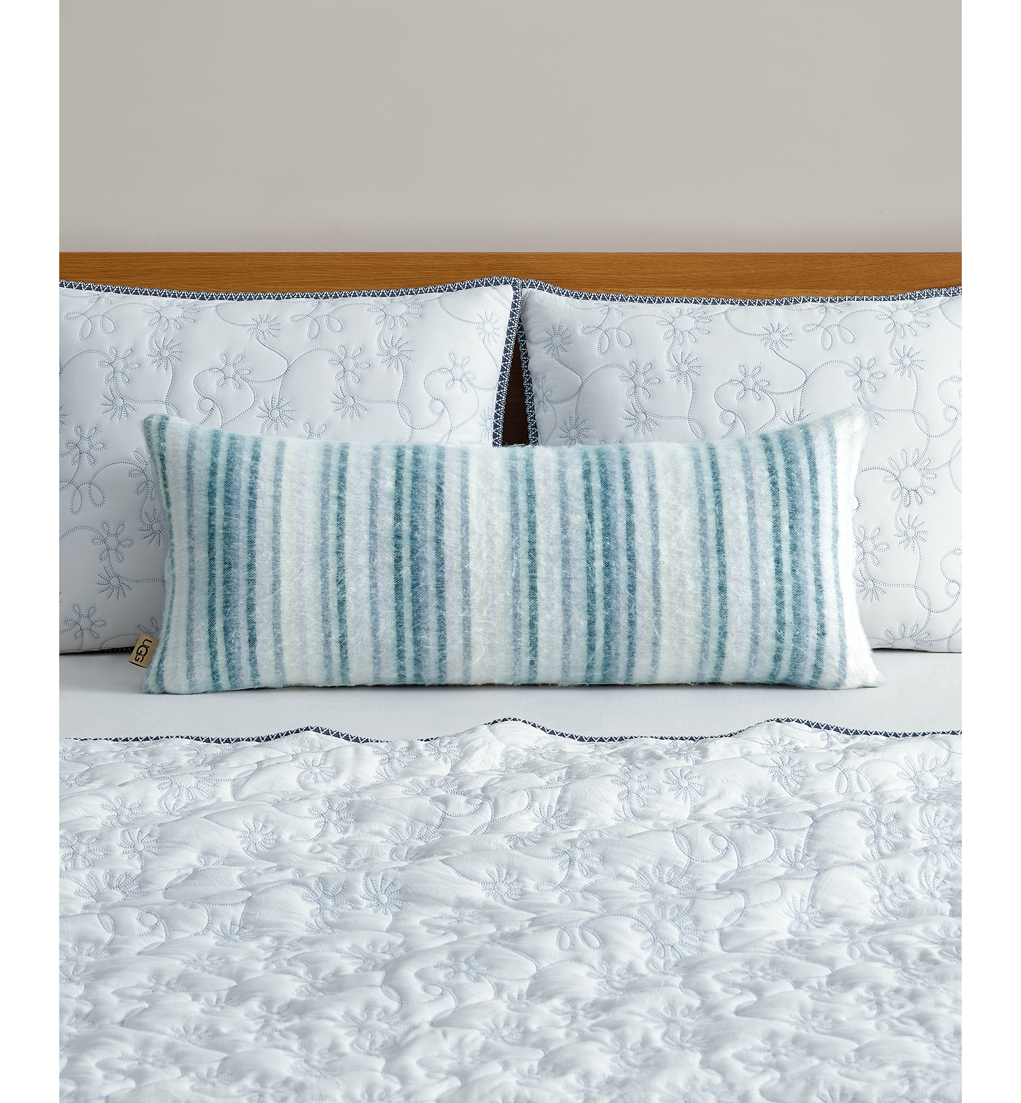 UGG® Joanna Lightweight Decorative Pillow, 36" x 14" - Silver Blue