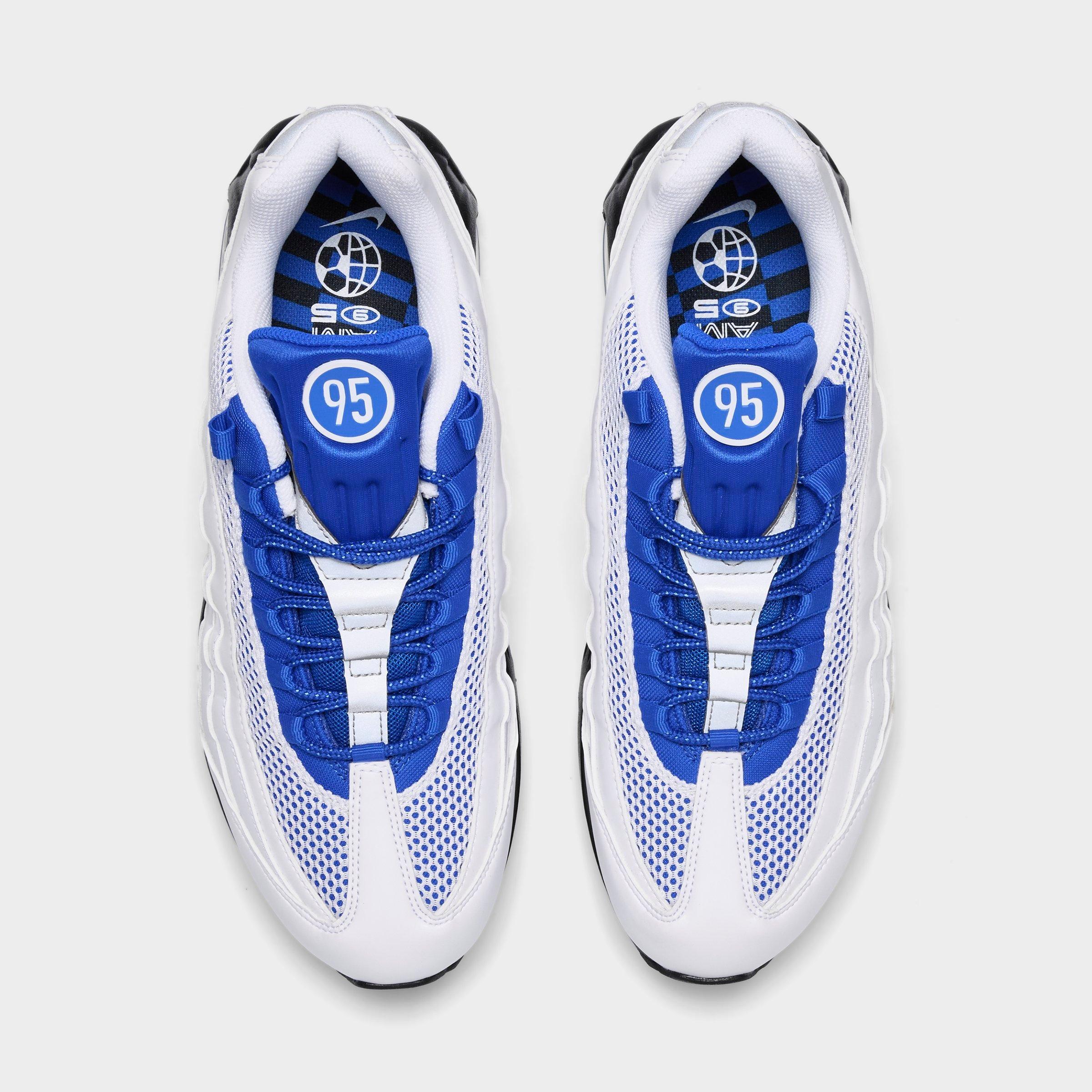 Men's Nithtke Air Max 95 Big Bubble Total 90 Casual Shoes - White/Racer Blue/Black - Top view