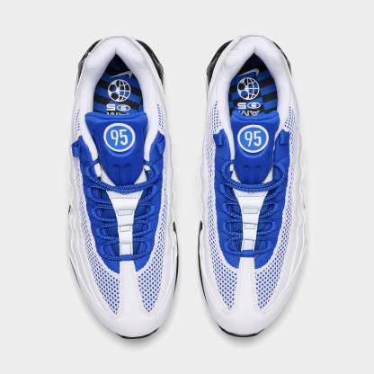 Men's Nithtke Air Max 95 Big Bubble Total 90 Casual Shoes - White/Racer Blue/Black - Top view