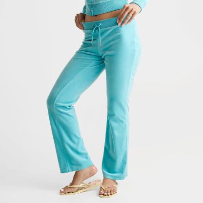 Women's Juicy Couture OG Big Bling Velour Track Pants - Teal