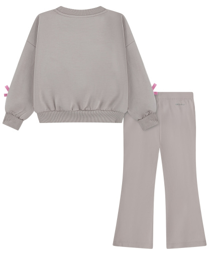 Nike Girls' 4-6X Juxta-Girl Bow Stripe Top and Leggings, 2-Piece Set - Moon Particle