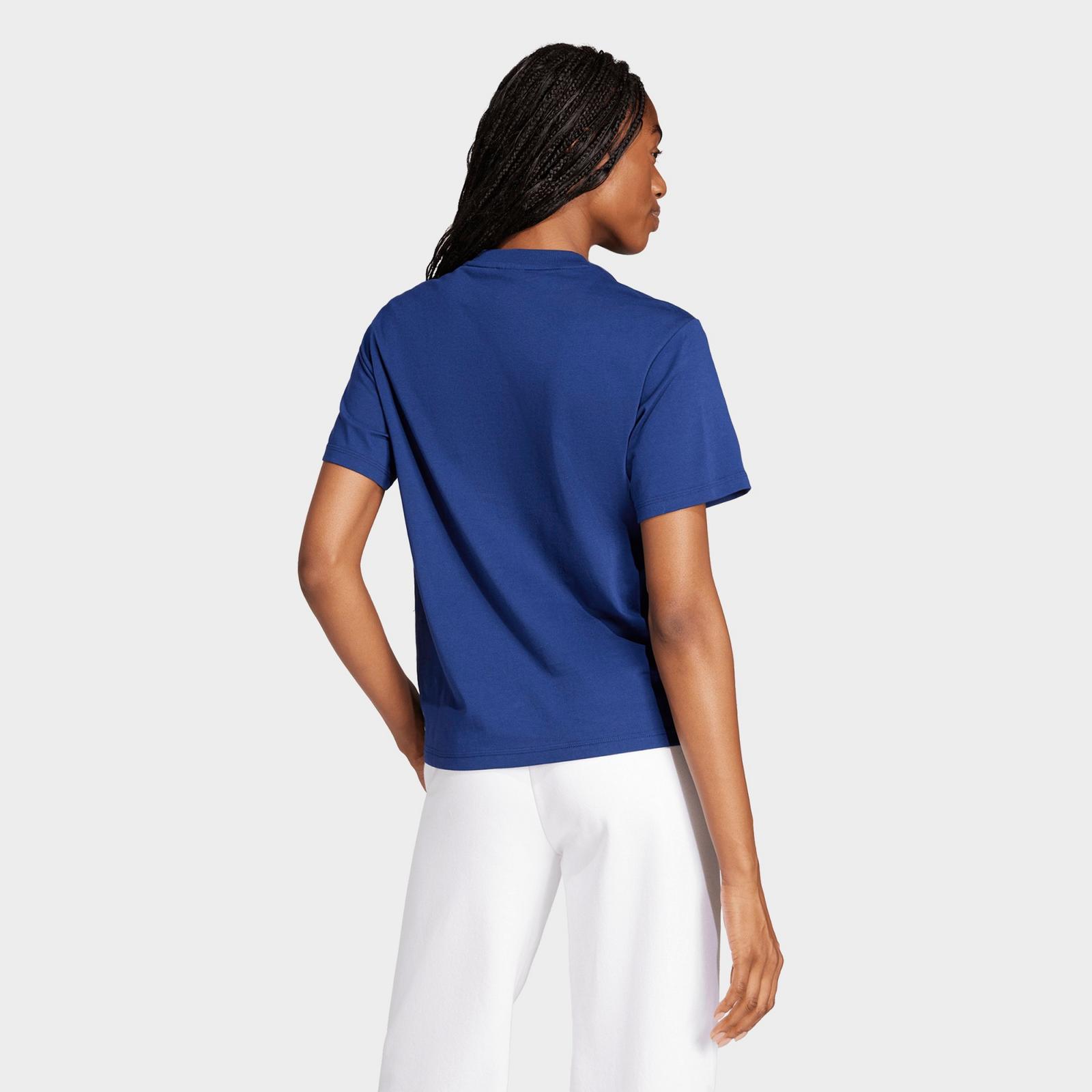Women's adidas Essentials 3-Stripes Cotton T-Shirt - Dark Blue/White - view 3