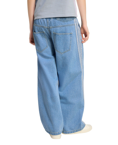 adidas Women's Stadium Washed Denim Loose-Fit Pants - Crystal Sky
