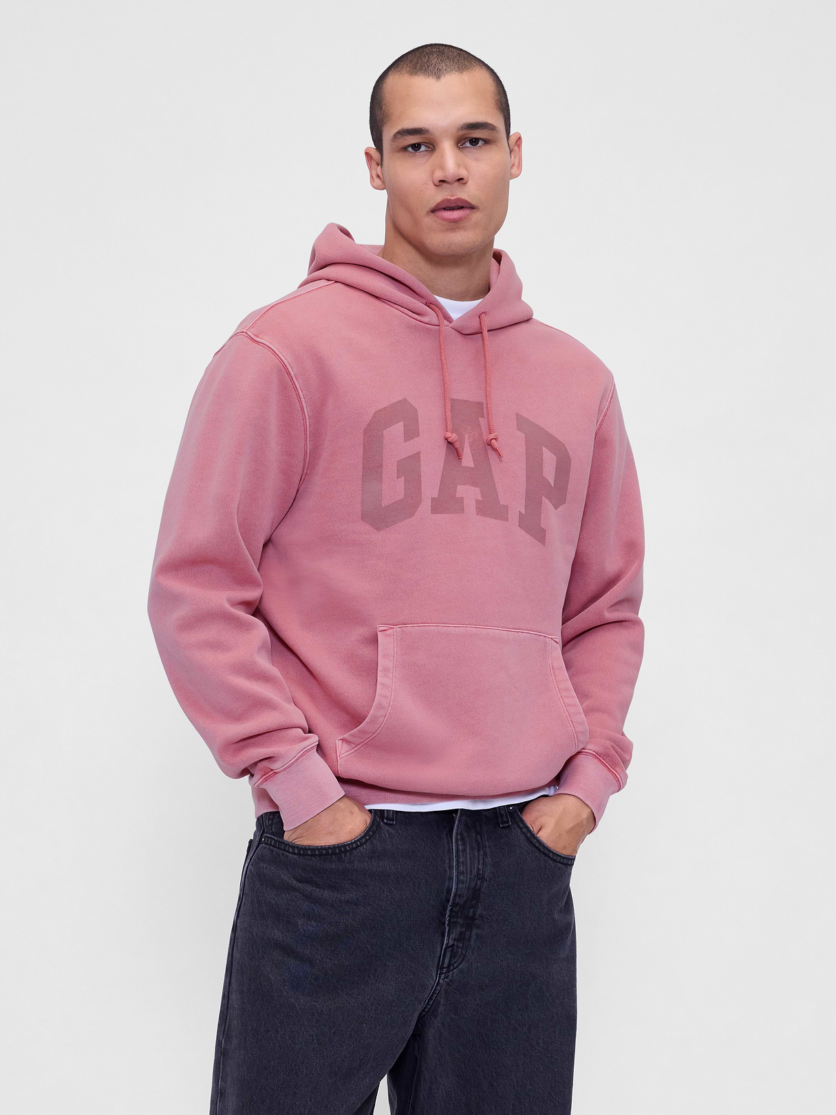Adult VintageSoft Arch Logo Hoodie - wispy mauve