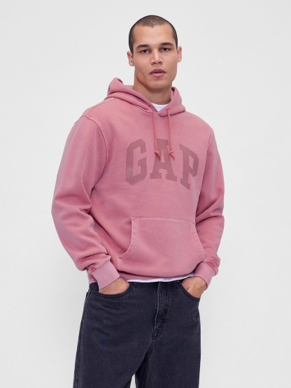Adult VintageSoft Arch Logo Hoodie - wispy mauve