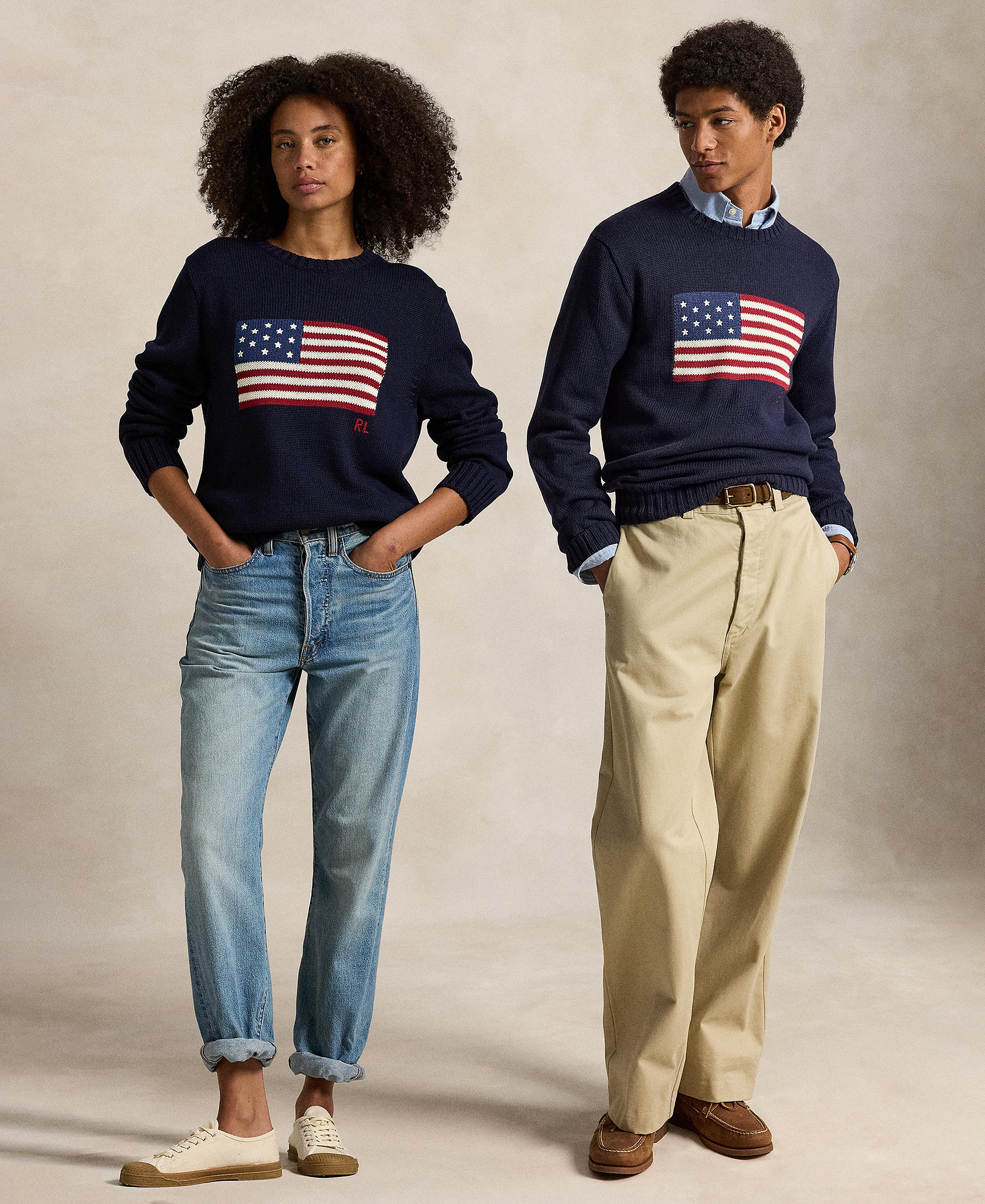 Polo Ralph Lauren Unisex The Iconic Flag Sweater - Blue