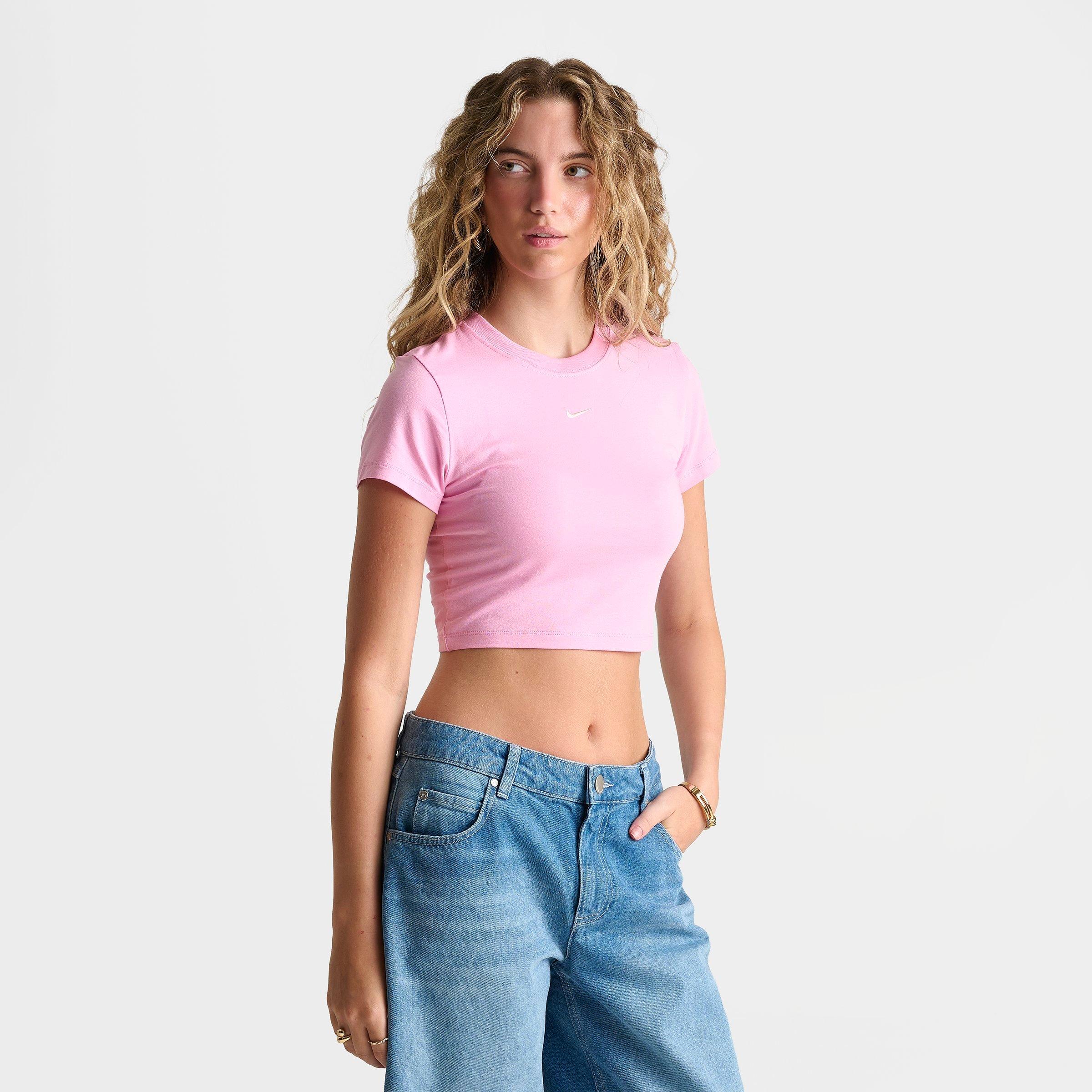 Women's Nithtke Sportswear Chill Knit Cropped T-Shirt - Pink Rise