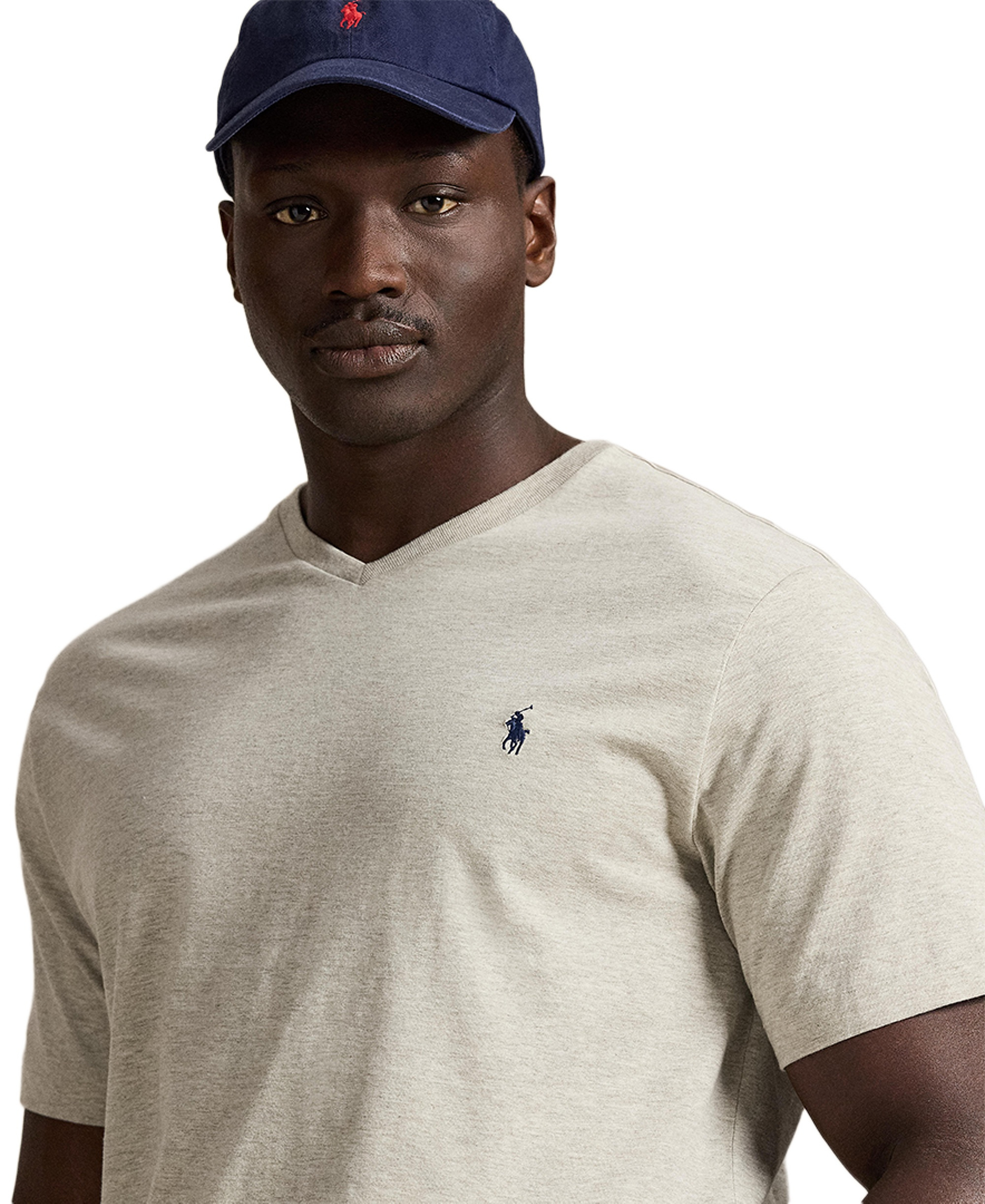 Polo Ralph Lauren Men's Big & Tall V-Neck T-Shirt - New Heather Gray
