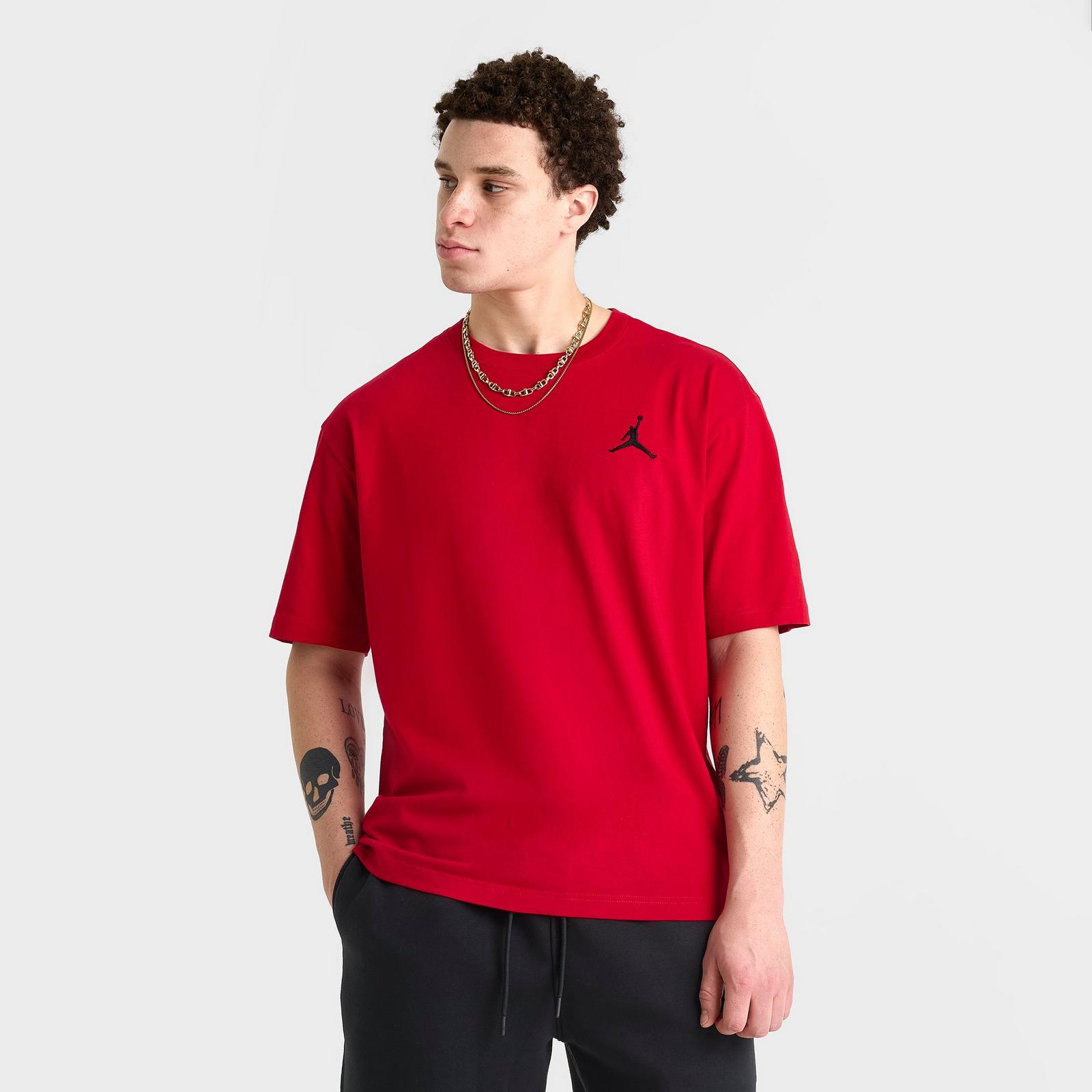 Men's Jordan Embroidered Jumpman T-Shirt - Gym Red/Black - view 3