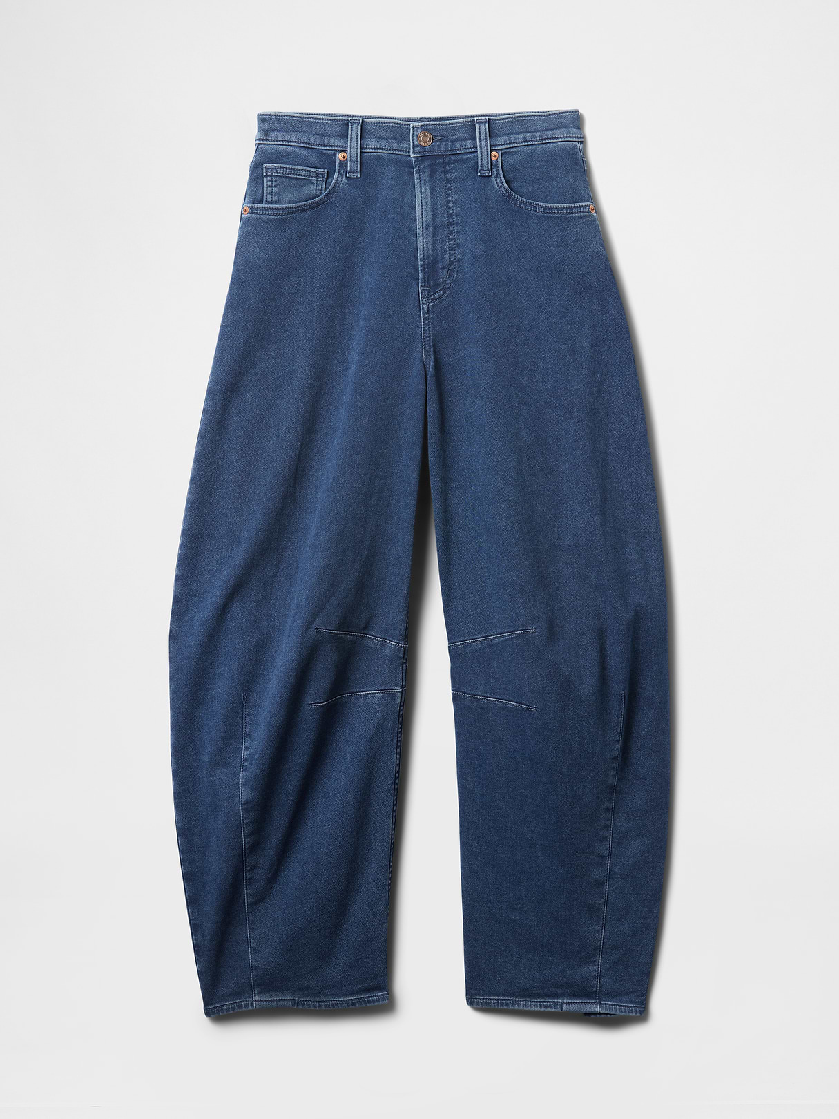 High Rise UltraSoft Crossover Horseshoe Jeans - Medium indigo