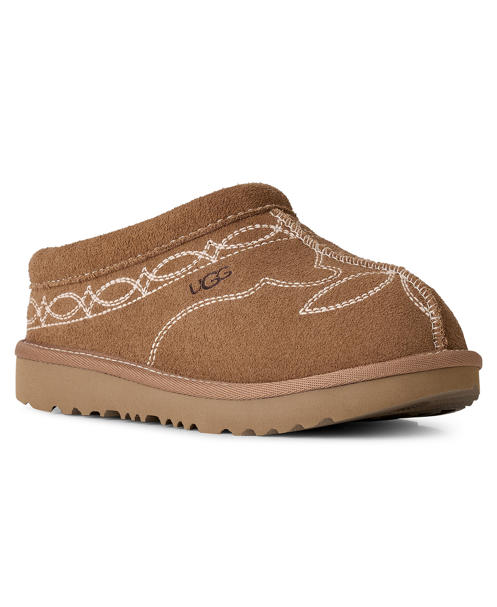 UGG® Kids Tasman II Western Clog Round Toe Slippers - Chestnut