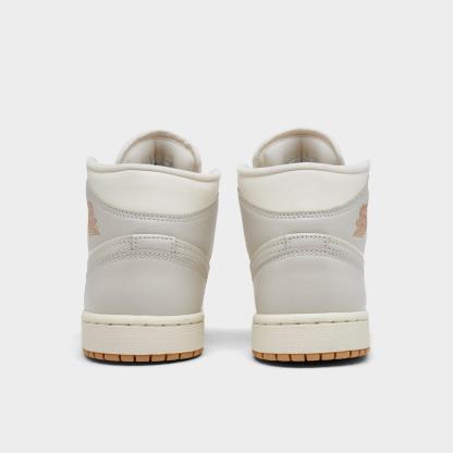 Women's Air Jordan Retro 1 Mid Casual Shoes - Pale Ivory/Hemp/Sail/Light Orewood Brown - view 4