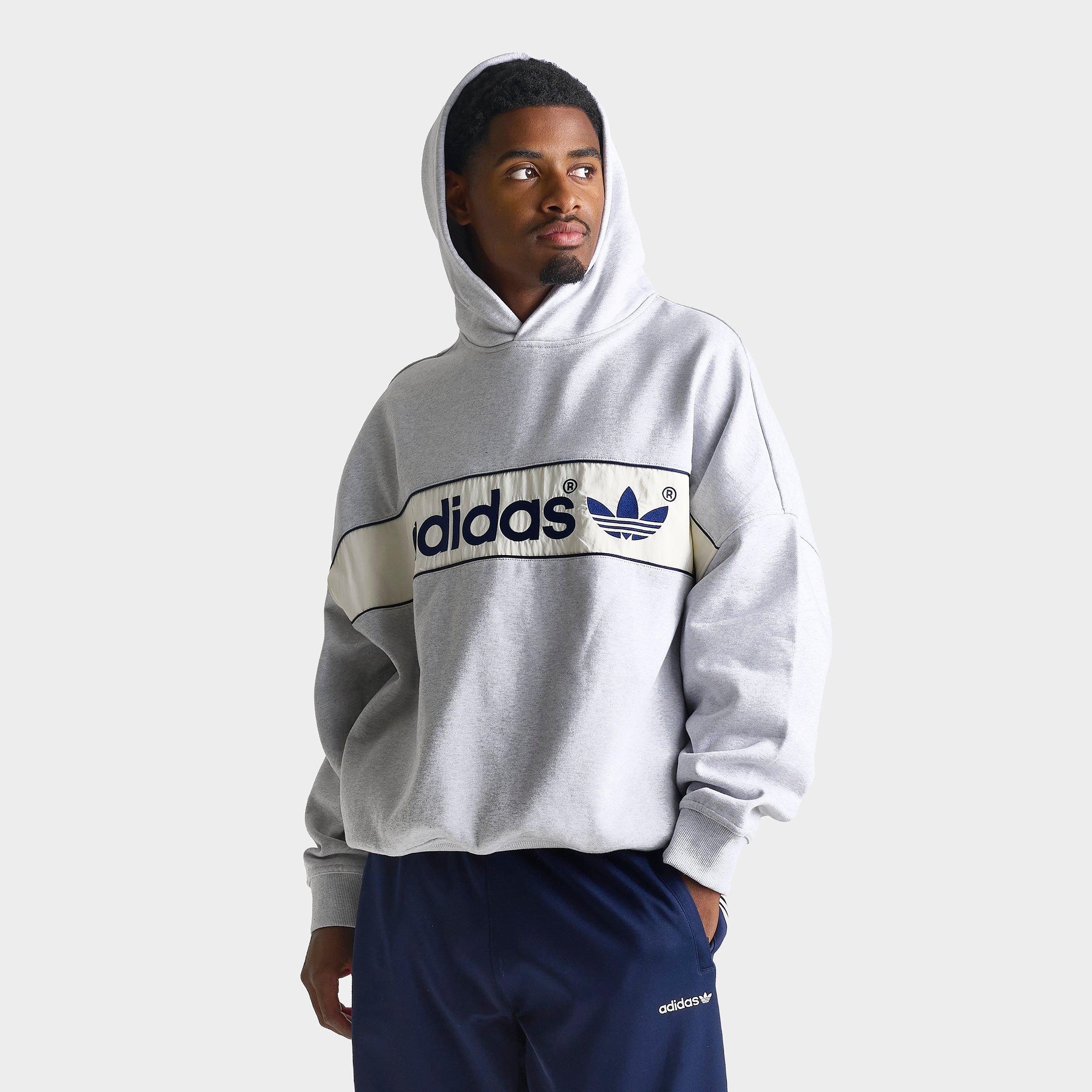Men's adidas Originals adiSignature NY Fleece Pullover Hoodie - Light Grey Heather