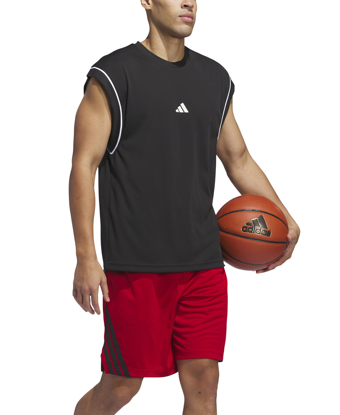 adidas Men's Three Stripes Legends Basketball Shorts - Red/Black