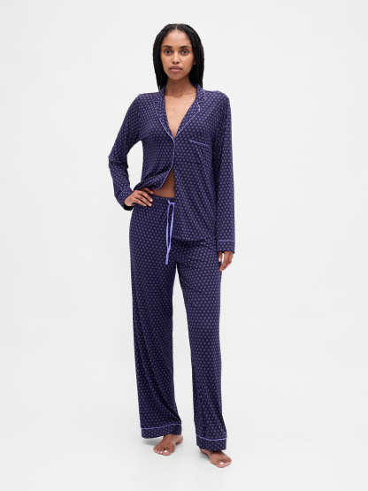 SoftMade Modal PJ Pants - Blue foulard
