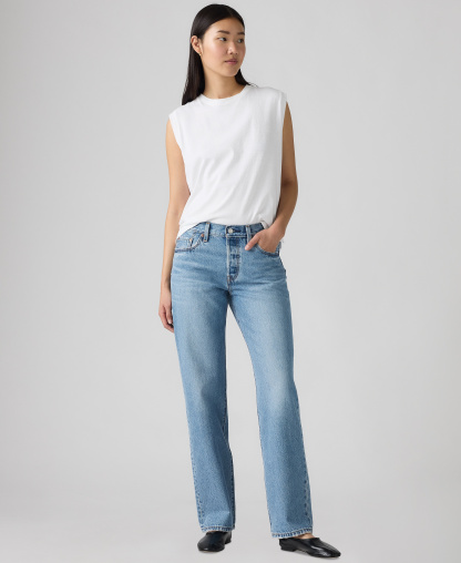 Levi's Premium Women's 501 90's Mid-Rise Straight-Fit Jeans 30" - In Love With You