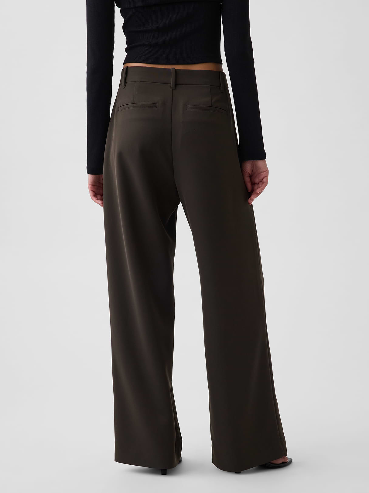 365 High Rise Pleated Trousers - Deep woods green