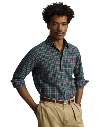 Polo Ralph Lauren Men's Classic-Fit Plaid Brushed Oxford Shirt - Green Navy Multi