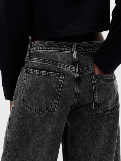 Mid Rise UltraSoft Baggy Jeans - Black hawk