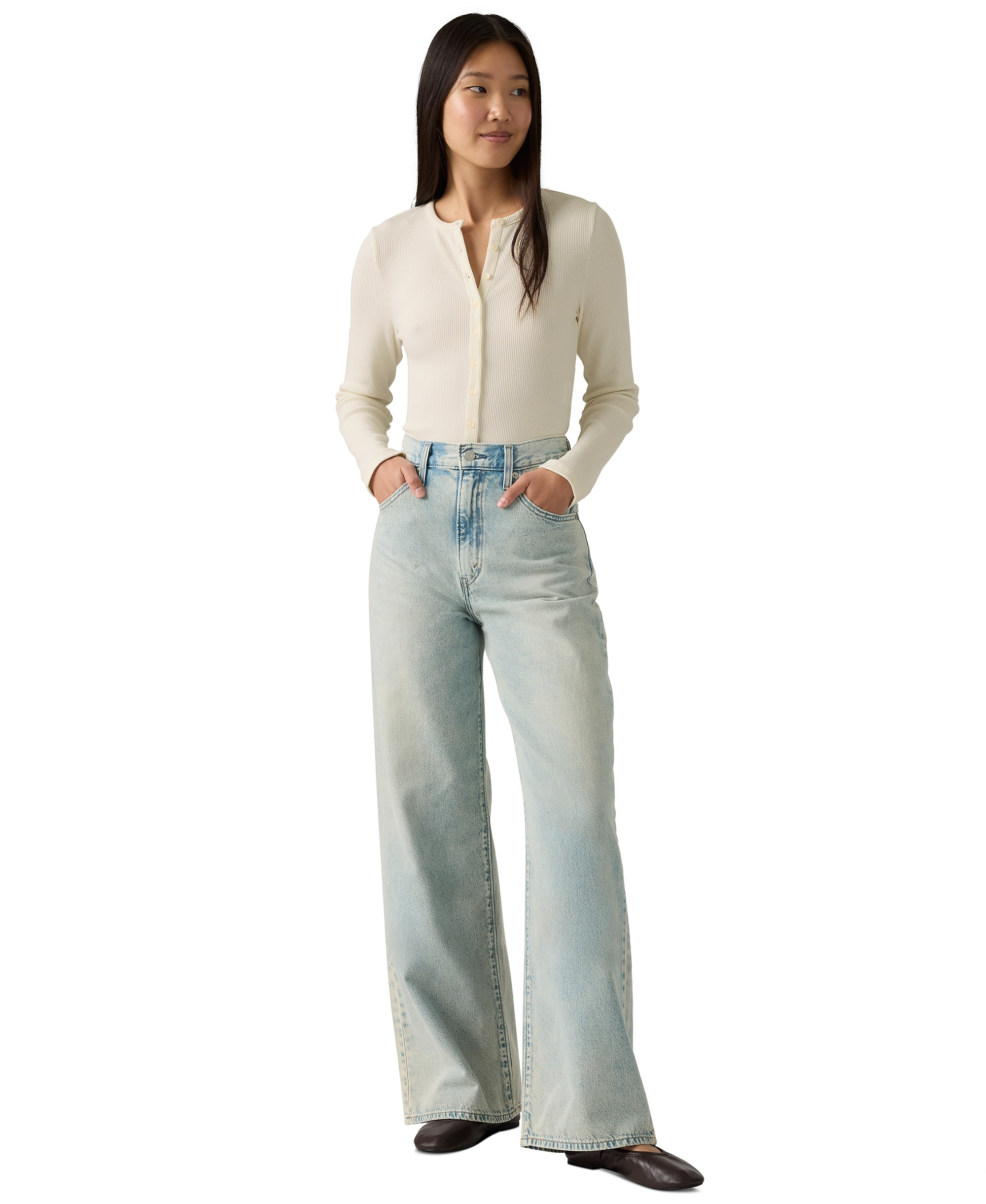 Levi's Women's Cinch-Waist Lightweight Baggy Jeans - A Little Hazy