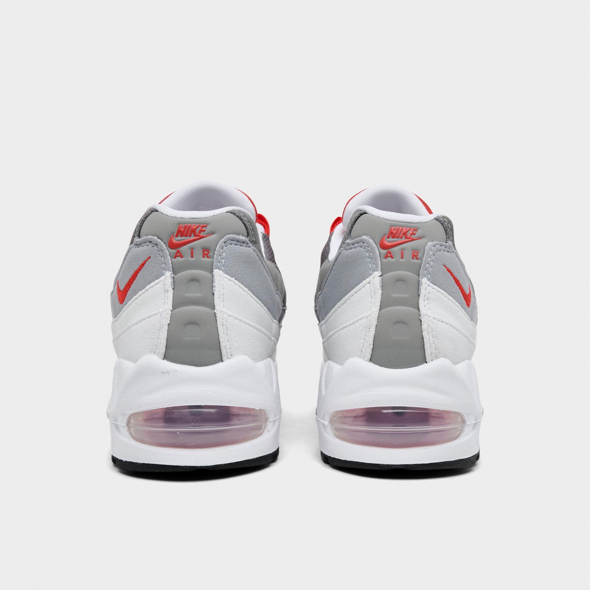Women's Nithtke Air Max 95 Big Bubble Casual Shoes - Part 1 - White/Pink Rise/Wolf Grey/Light Crimson - Back view