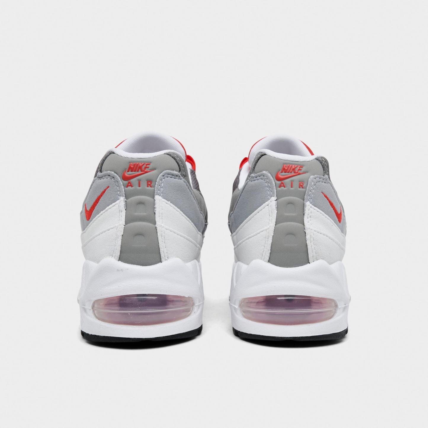 Women's Nithtke Air Max 95 Big Bubble Casual Shoes - Part 1 - White/Pink Rise/Wolf Grey/Light Crimson - Back view