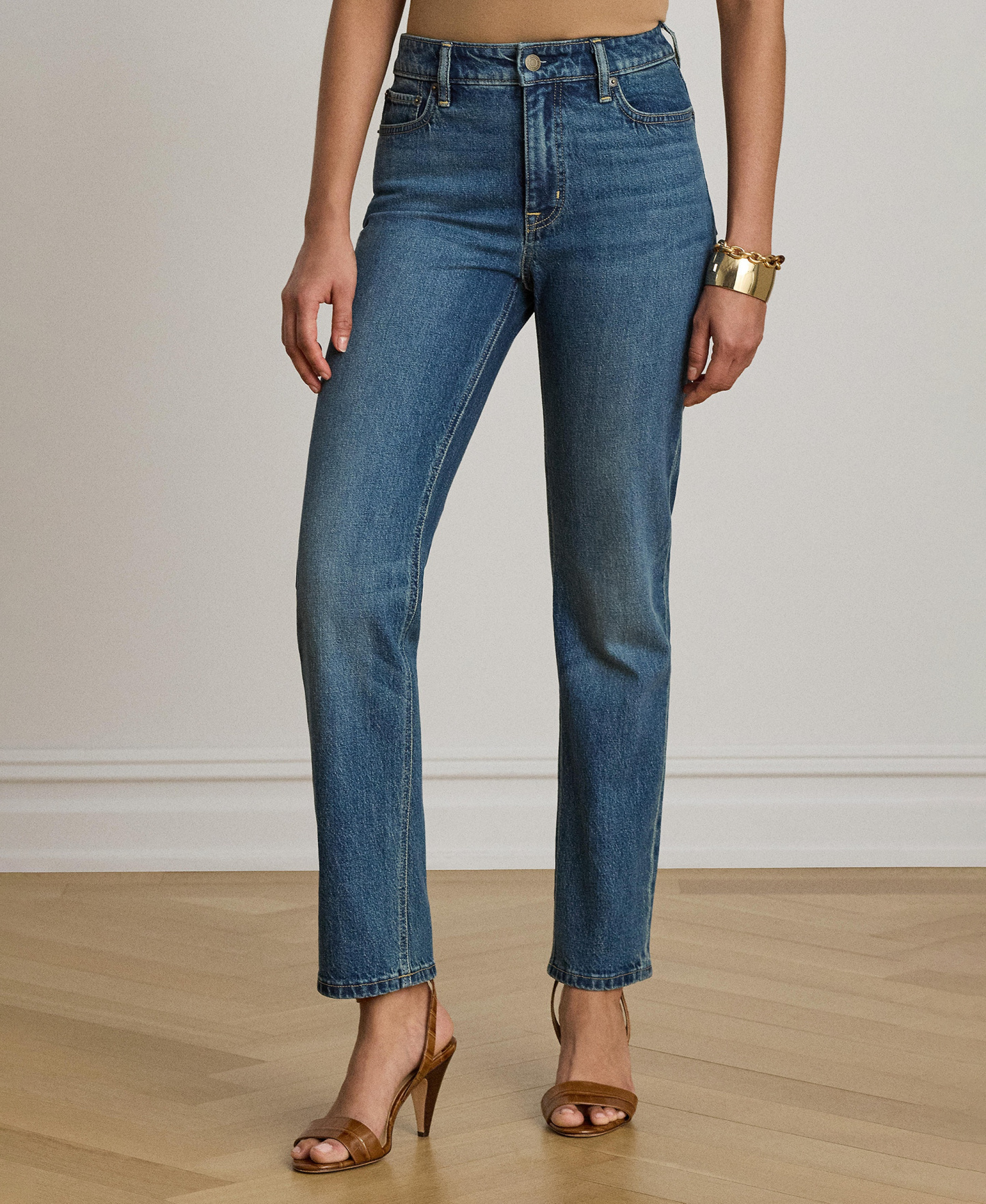Lauren Ralph Lauren Women's High-Rise Slim-Fit Straight Jeans - Haze Wash