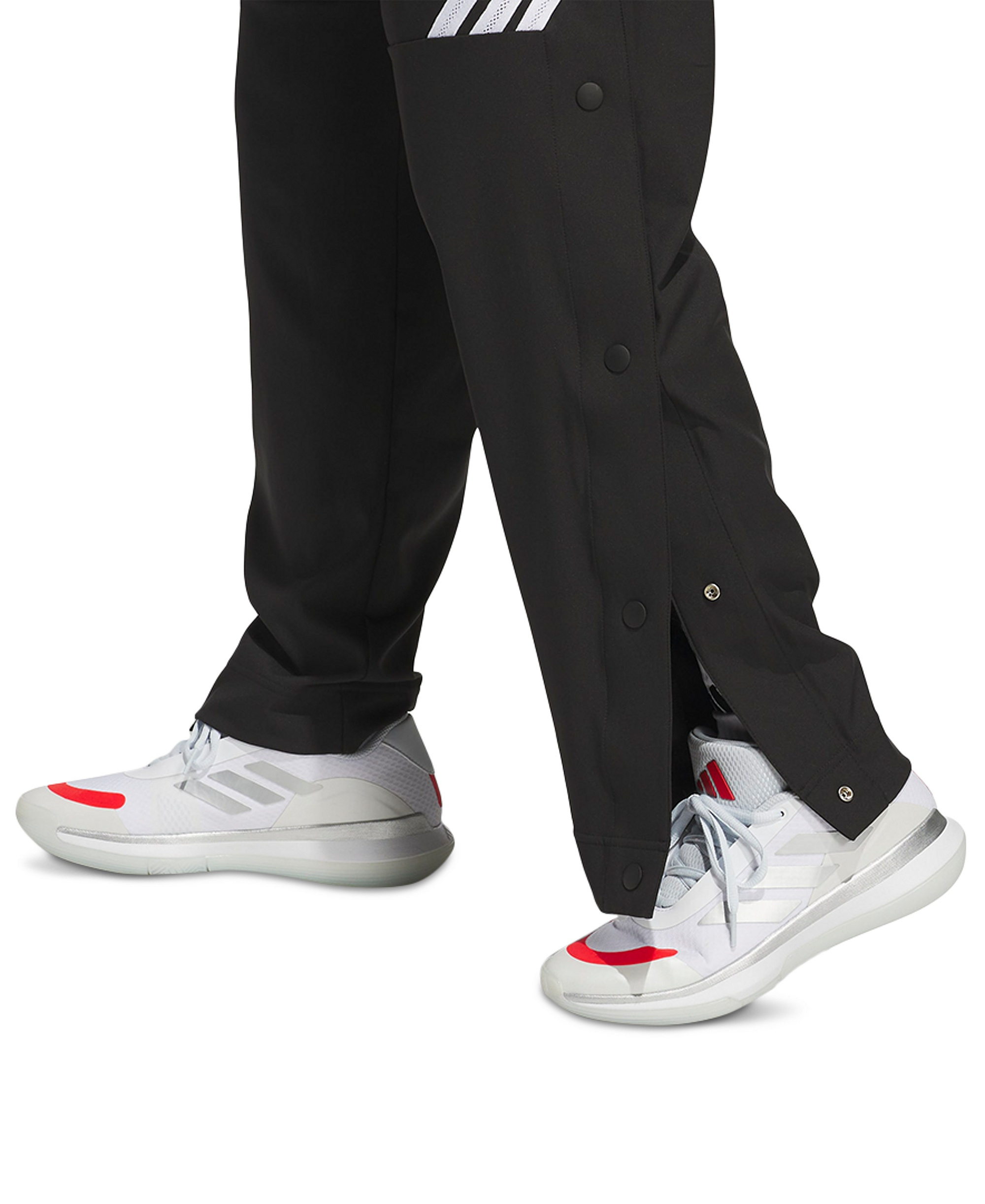 adidas Men's Three-Stripe Woven Snap Pants - Black