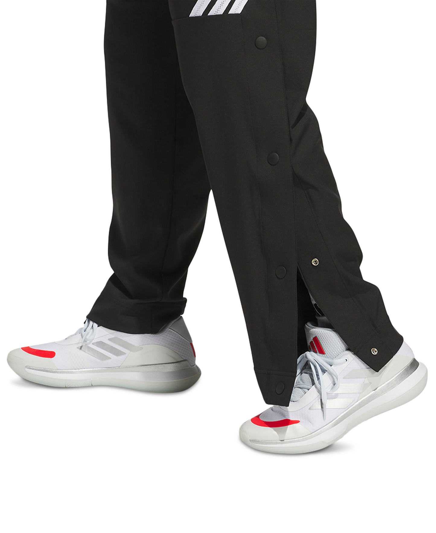 adidas Men's Three-Stripe Woven Snap Pants - Black