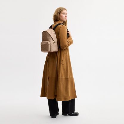 Taylor Small Backpack In Signature Canvas - Gold/Tan/Brown - view 2
