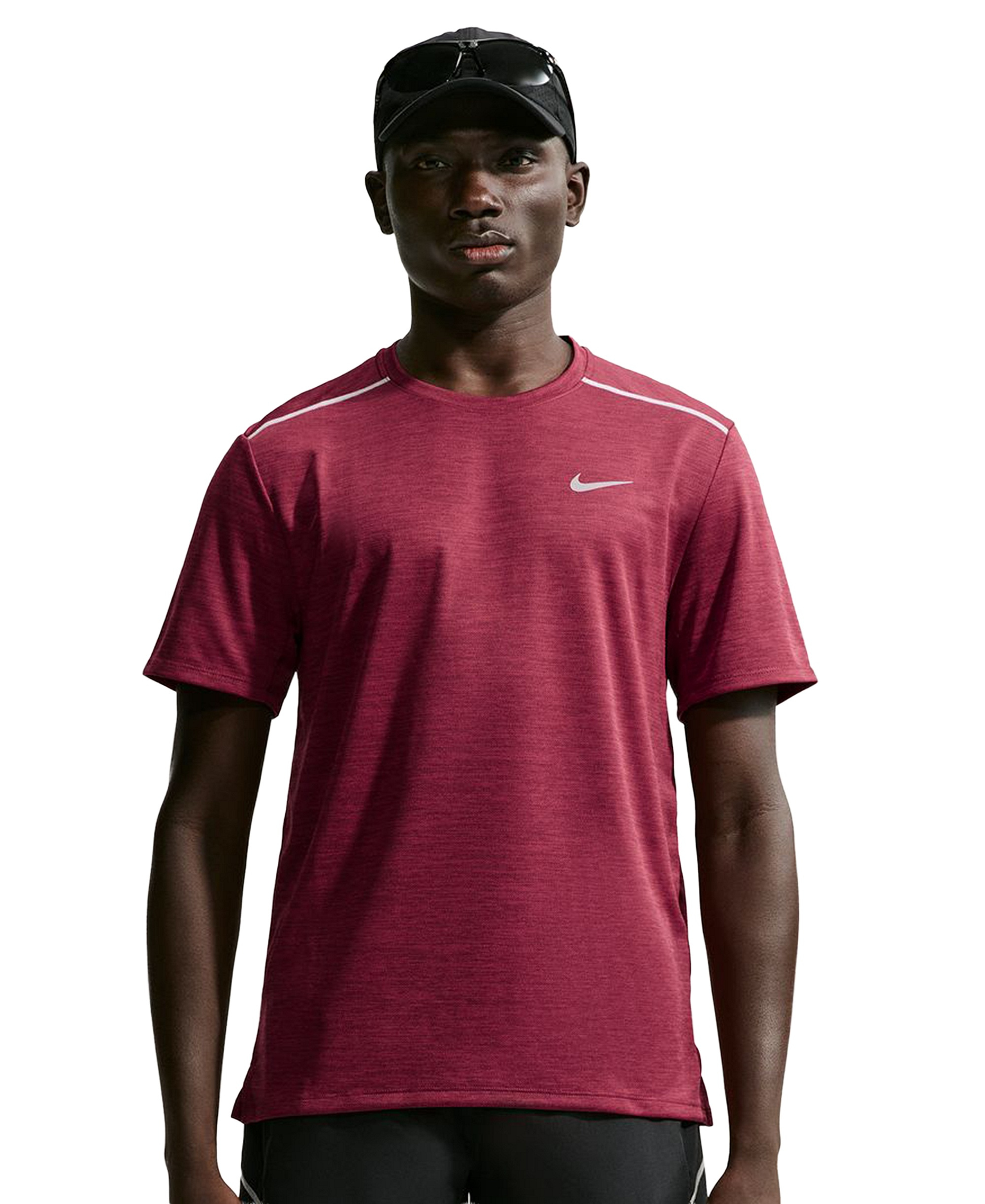Nike Men's Miler Dri-FIT Running T-Shirt - Tough Red/Mystic Date/Reflective Silver