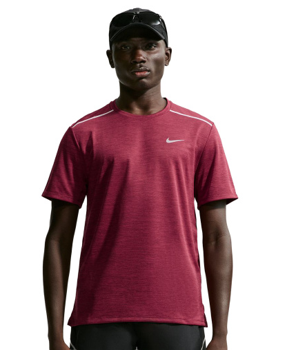 Nike Men's Miler Dri-FIT Running T-Shirt - Tough Red/Mystic Date/Reflective Silver