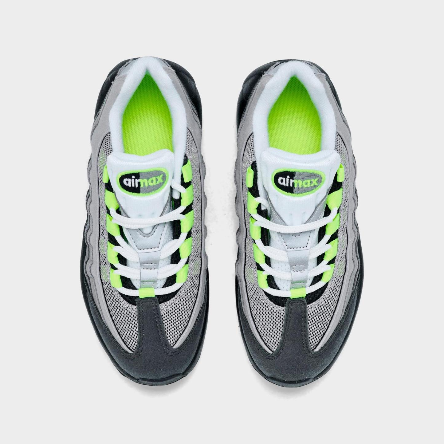 Little Kids' Nike Air Max 95 Big Bubble Casual Shoes - Black/Cool Grey/Neon Yellow